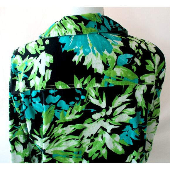 Draper's & Damon's Women's Long Sleeve Multi Color Floral Zip Unlined Jacket XL - Picture 6 of 10